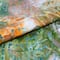 SINGER Batik Green & Orange Leaves Cotton Fabric
